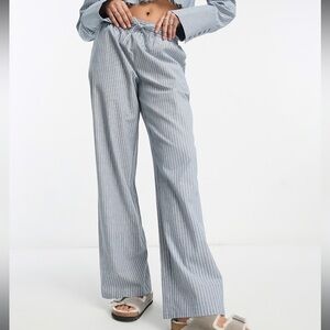 NA-KD X Hanna Schonberg Drawstring Detail Striped Trousers